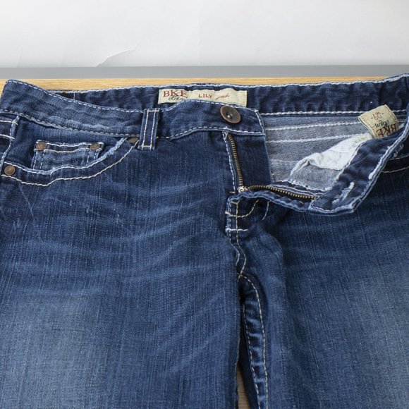 BKE Buckle Lily Stretch Capri 29 X 21 Women's Denim Jeans Thick Stitch - Picture 9 of 12